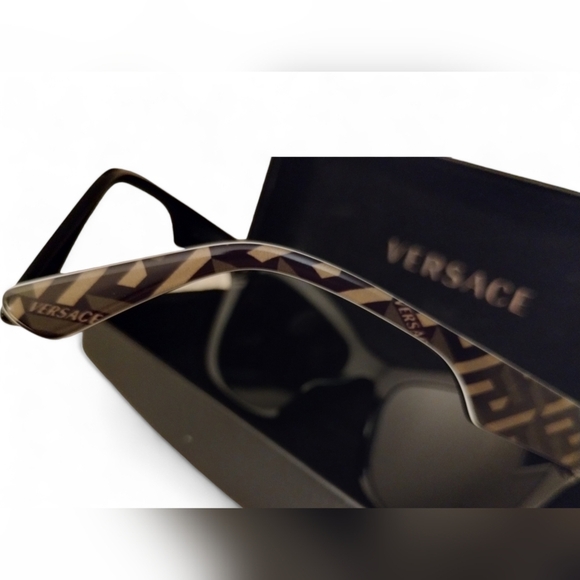NEW VERSACE Sunglasses 4417U 5358/87 56mm Black-Dark Gray Logo Eyeglasses Unisex - Picture 6 of 14